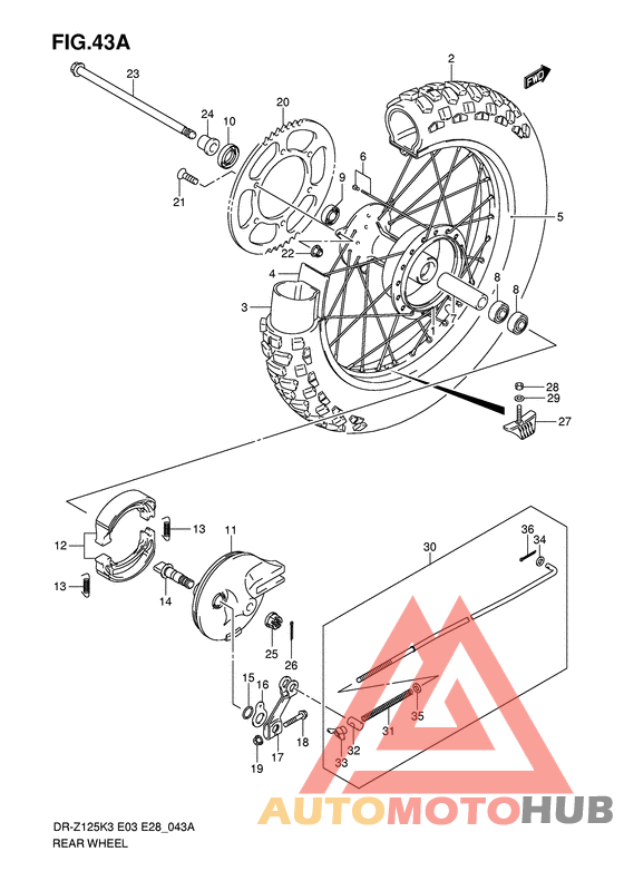 Rear wheel complete assy