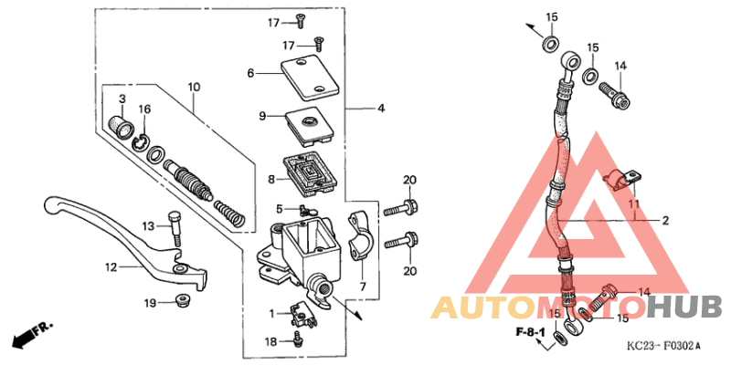 Fr. brake master cylinder