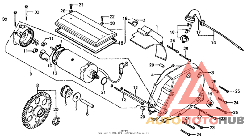 Starter motor + crankcase cover