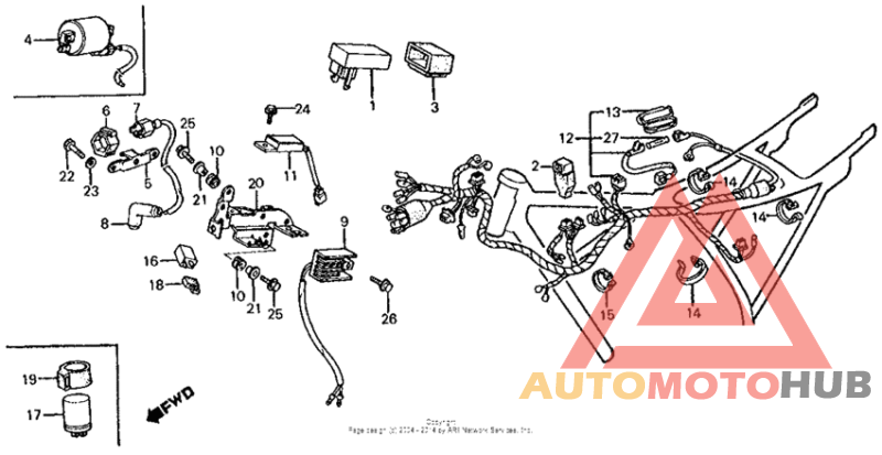 Wire harness + ignition coil + c.d.i. unit