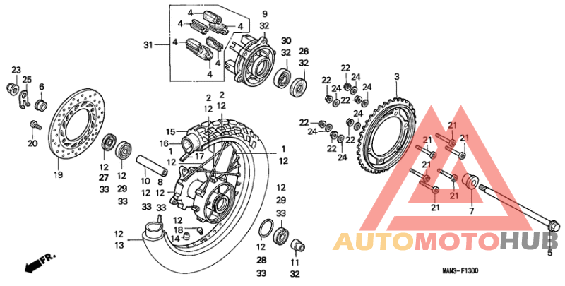 Rear wheel complete assy