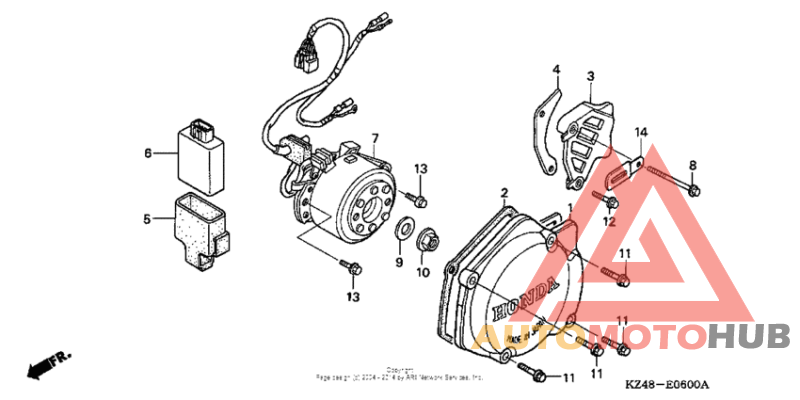 Left crankcase cover + alternator