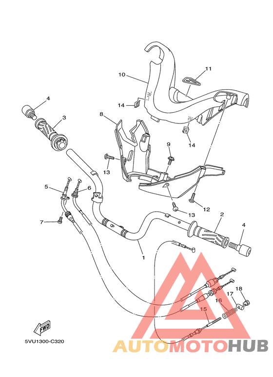 Steering handle & cable
