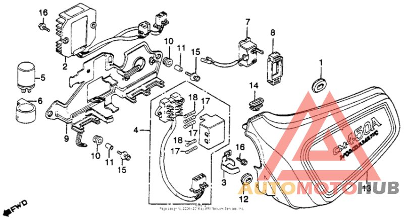 Left side cover + rectifier + fuse