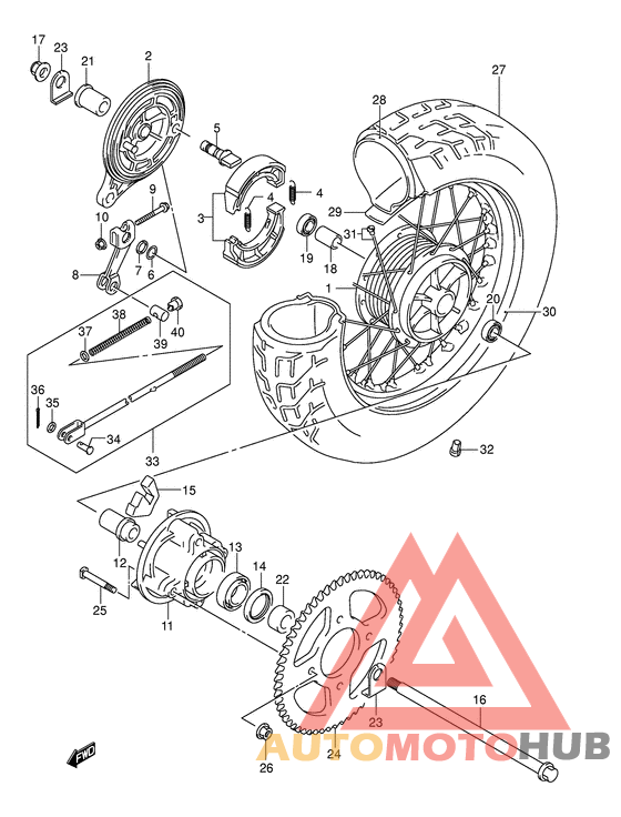 Rear wheel complete assy