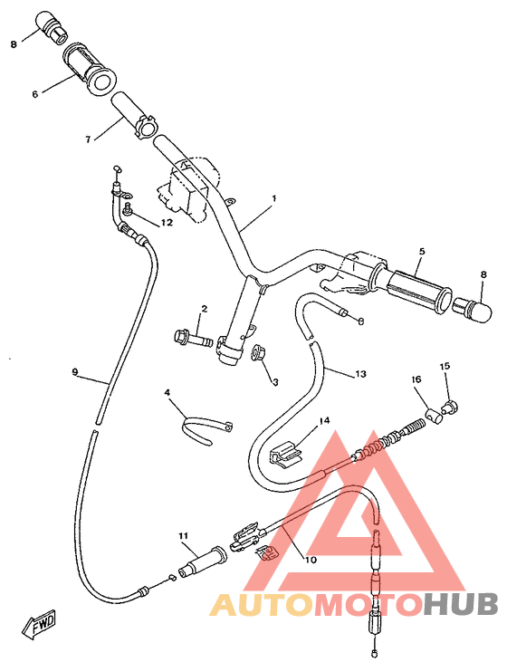 Steering handle. cable