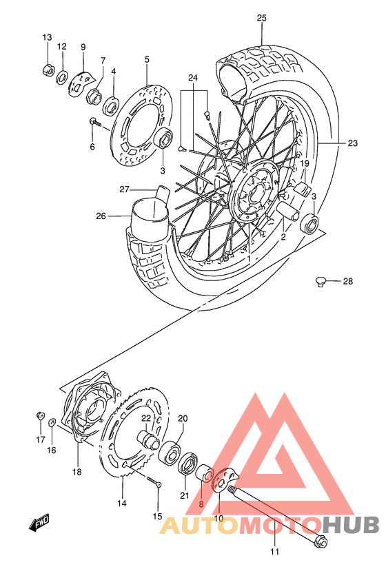 Rear wheel complete assy