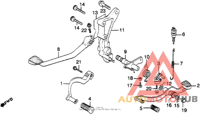 Change pedal + brake pedal
