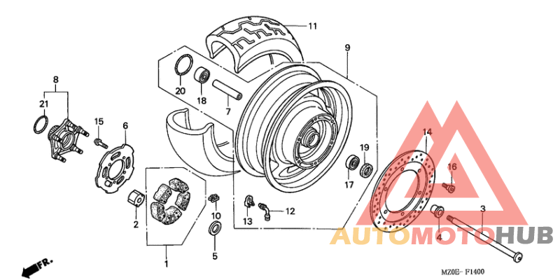Rear wheel complete assy