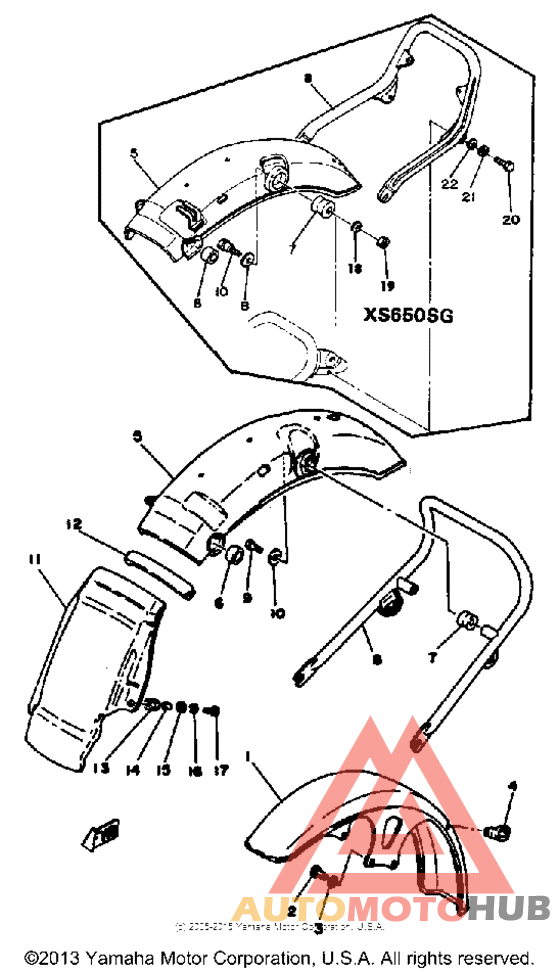 Front fender-rear fender