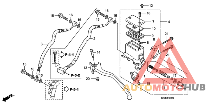 Rr. brake master cylinder