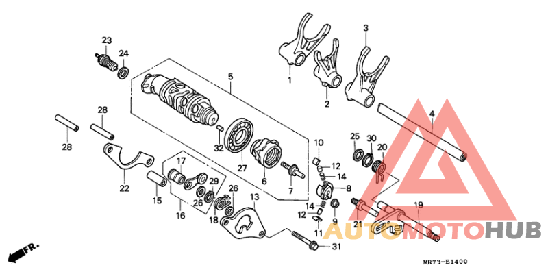 Shift drum/shift fork