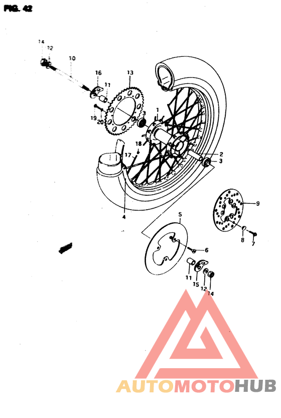 Rear wheel complete assy