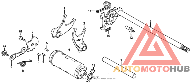Shift drum + shift fork