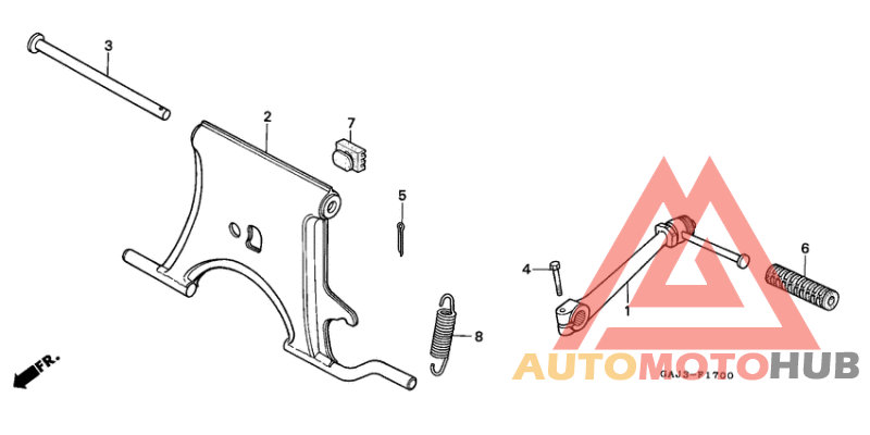 Stand/kick starter arm