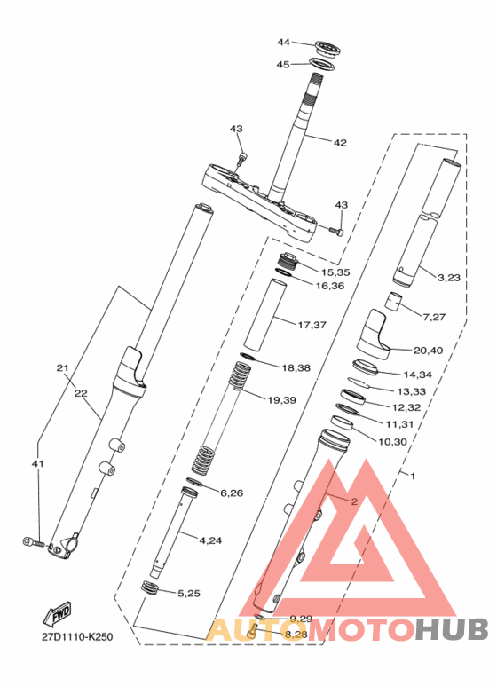 Вилка передней оси