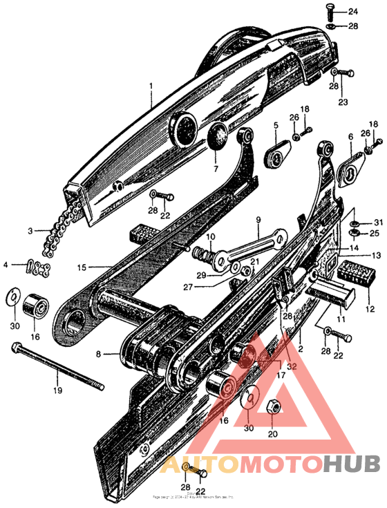 Ca160 swingarm + chain case