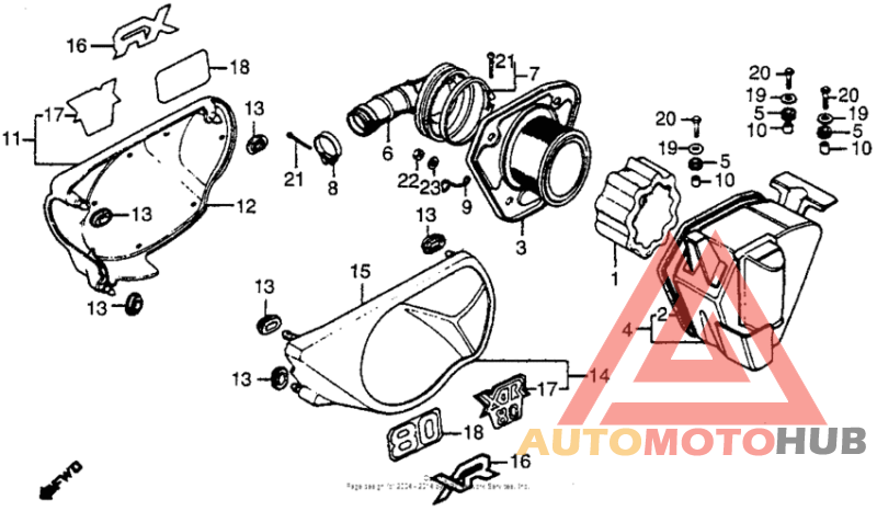 Air cleaner + side cover 79-82