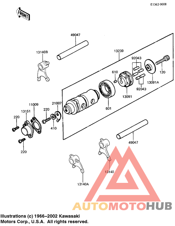 Gear change drum & forks