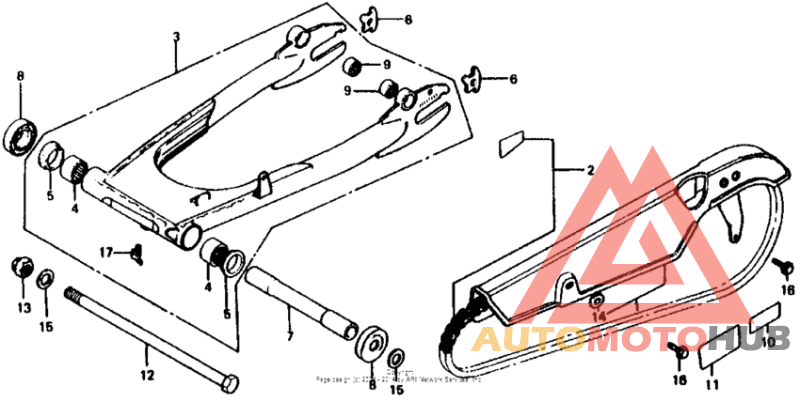Swingarm + chain case 80-82