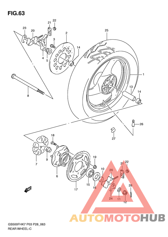 Rear wheel complete assy