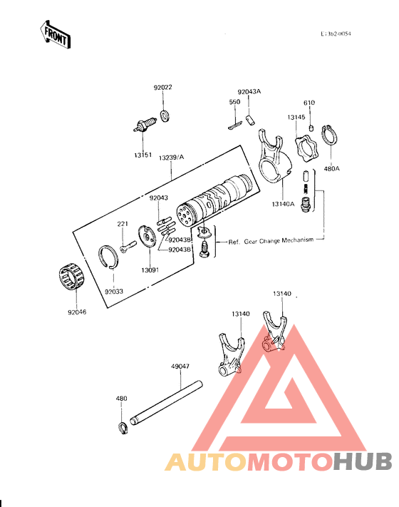 Gear change drum & forks