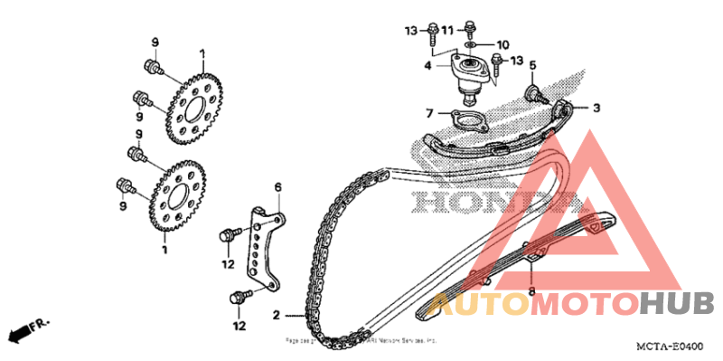 Cam chain + tensioner