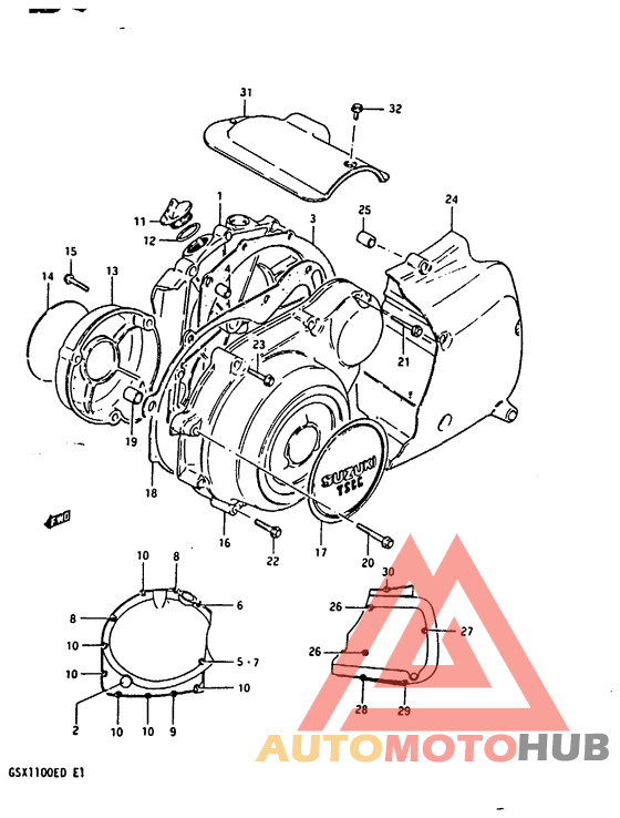 Crankcase cover ass`y  (v