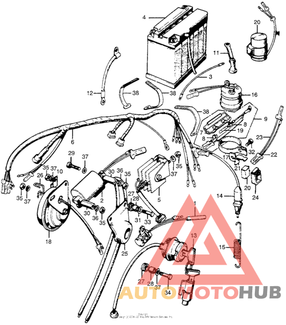 Ca175 wire harness + battery