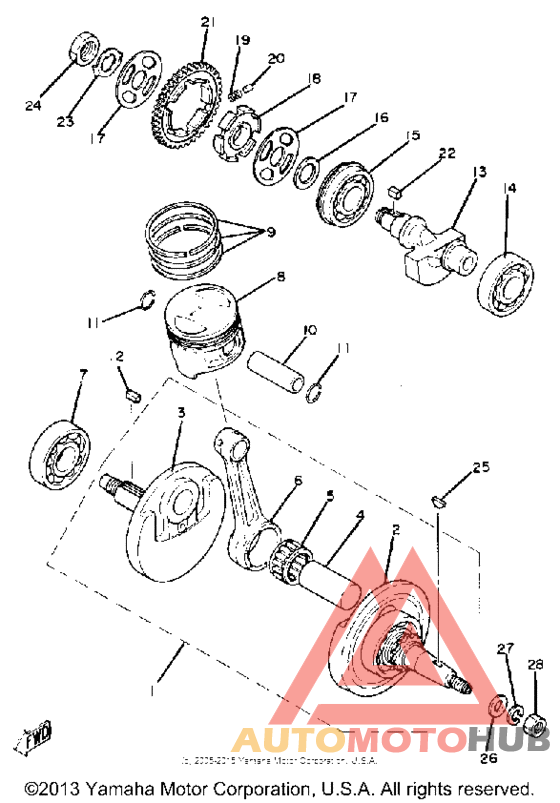 Коленчатый вал и Поршень