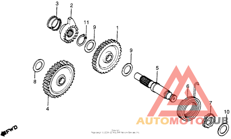 Kick starter spindle 81