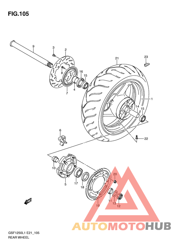 Rear wheel complete assy