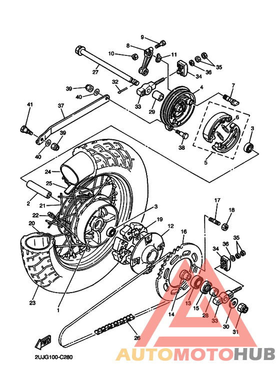 Rear wheel complete assy