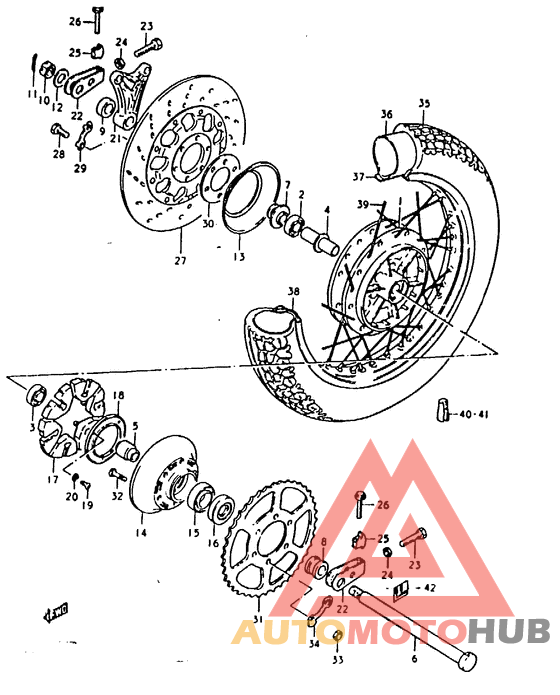 Rear wheel complete assy
