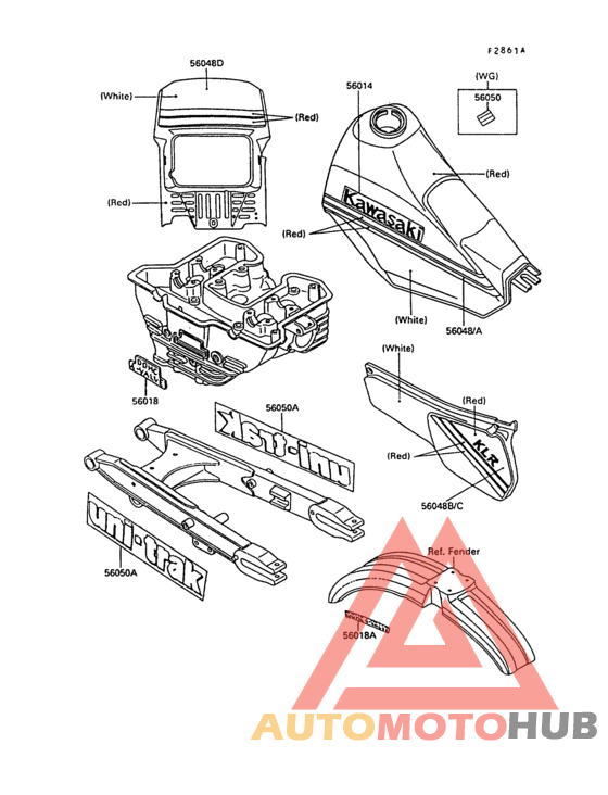 Decal(red/white)(kl250-d7)