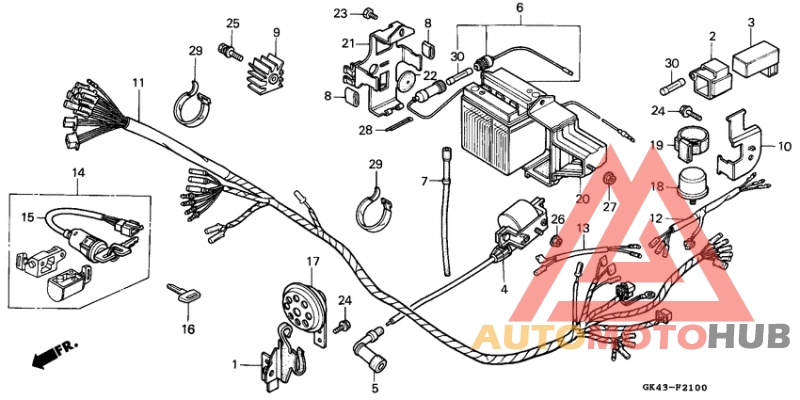 Wire harness/battery