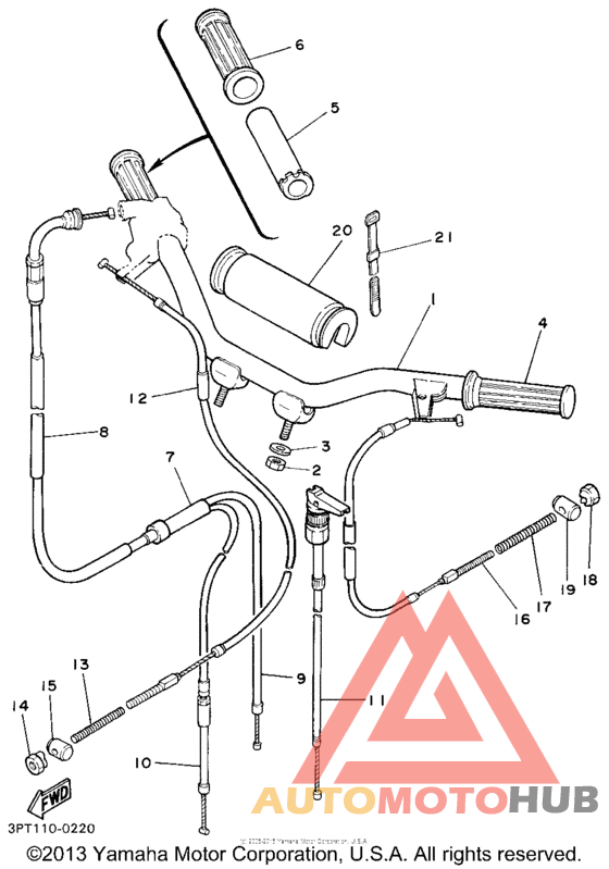 Steering handle - cable