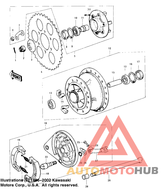 Rear hub/brake