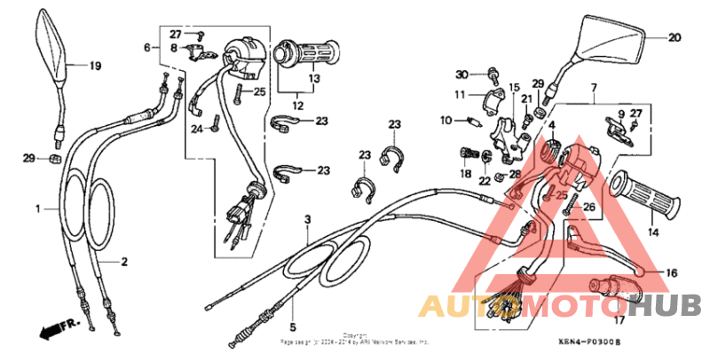 Handle switch + cables + mirrors