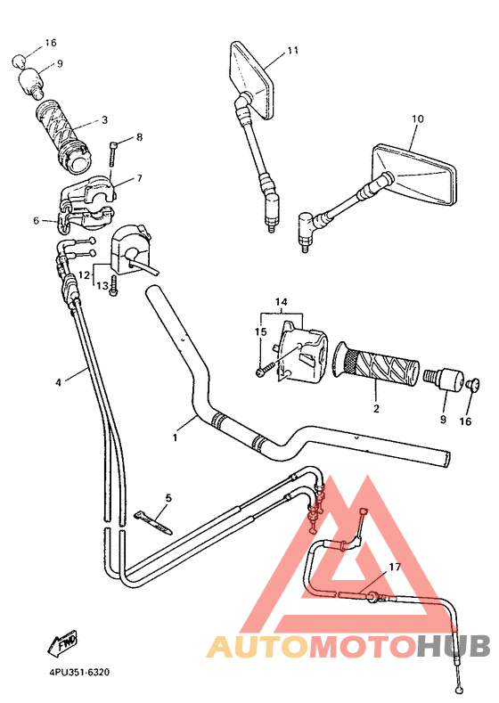 Steering handle. cable