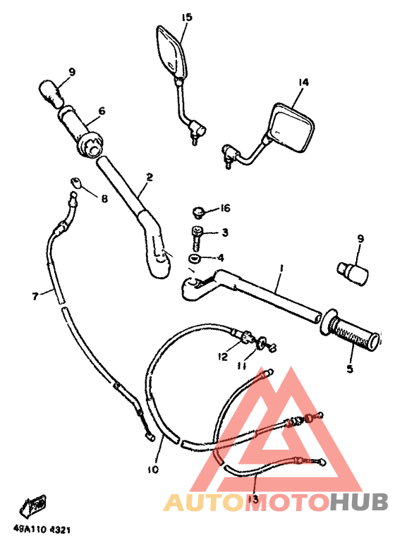 Steering handle. cable