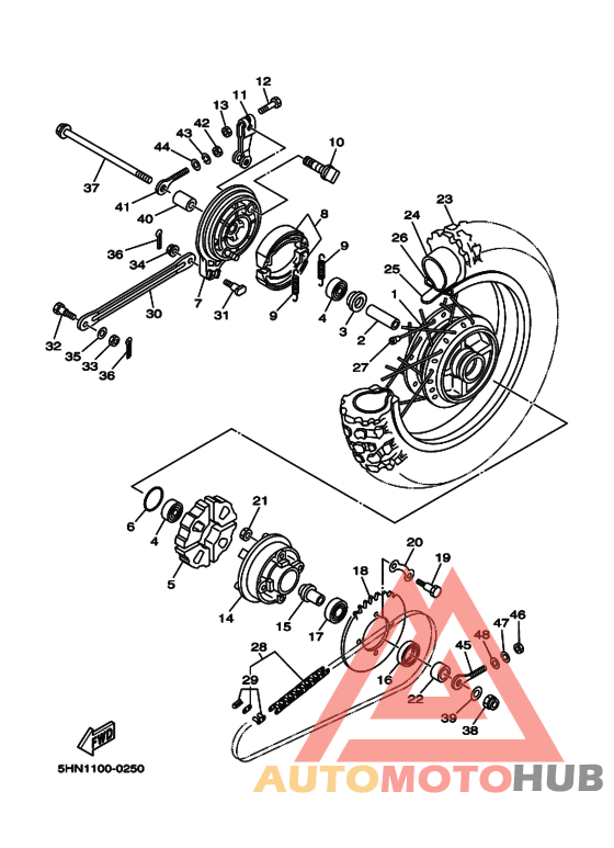 Rear wheel complete assy