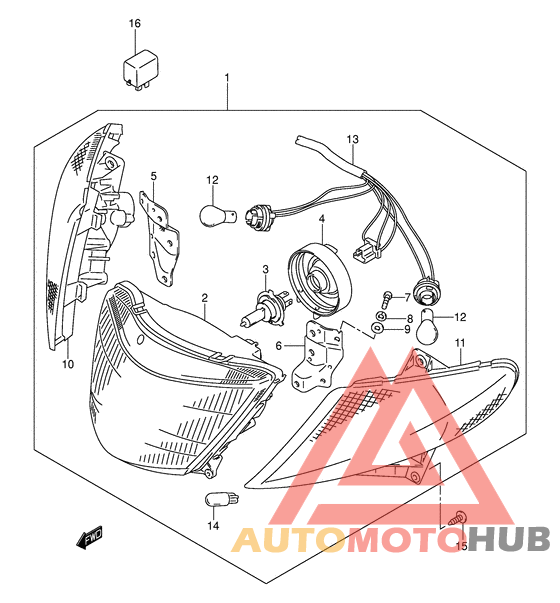 Front combination lamp