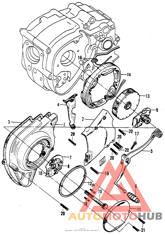 Crankcase cover + alternator