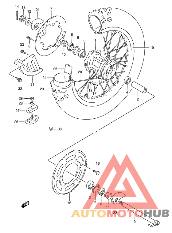 Rear wheel complete assy