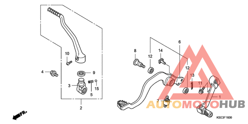 Pedal/kick starter arm
