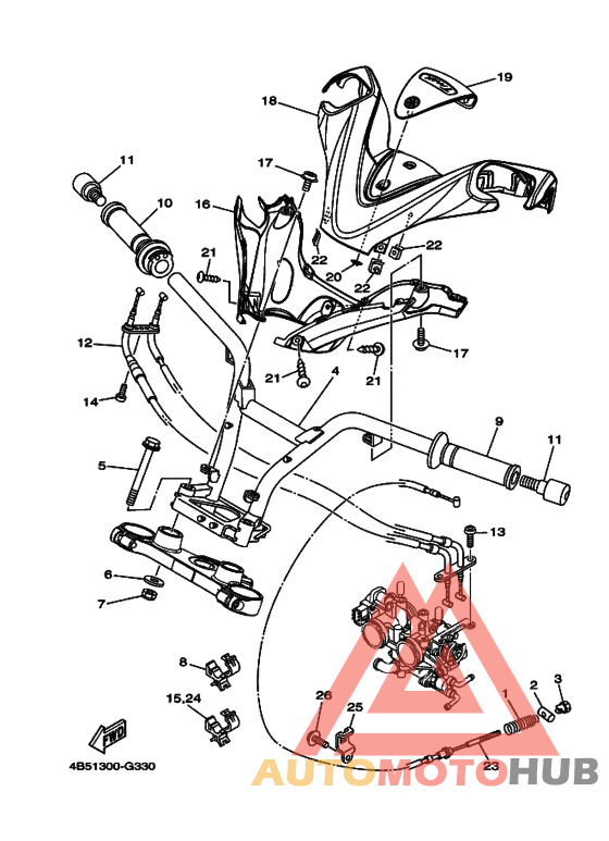 Рулевой рычаг и кабель