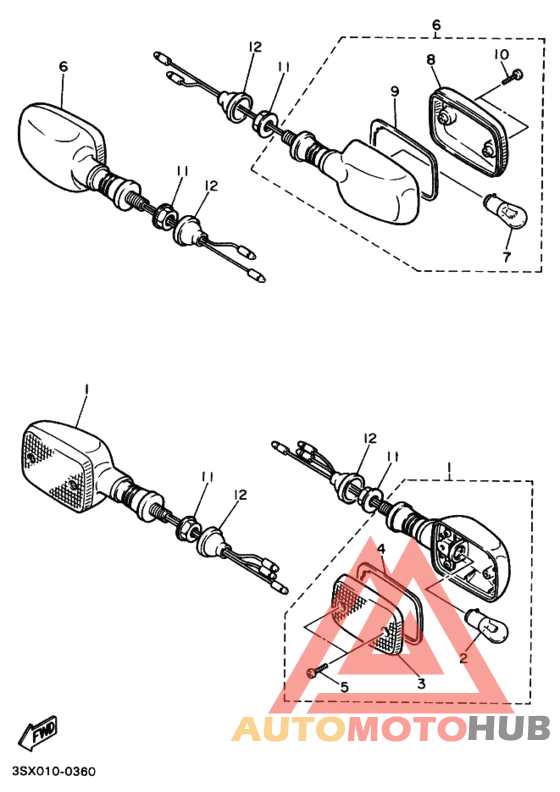 Rear flasher light assy