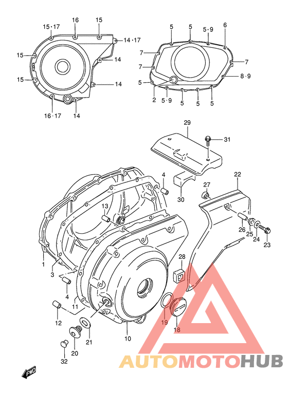 Crankcase cover ass`y  (v