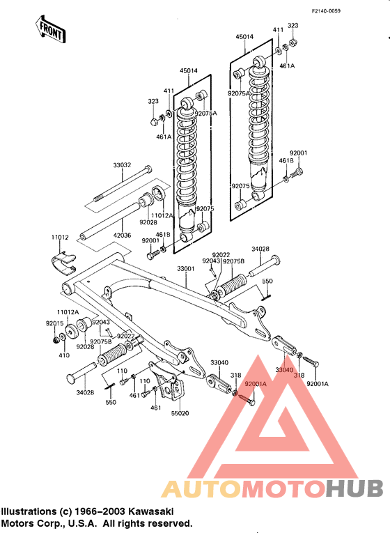 Swing arm/shock absorbers